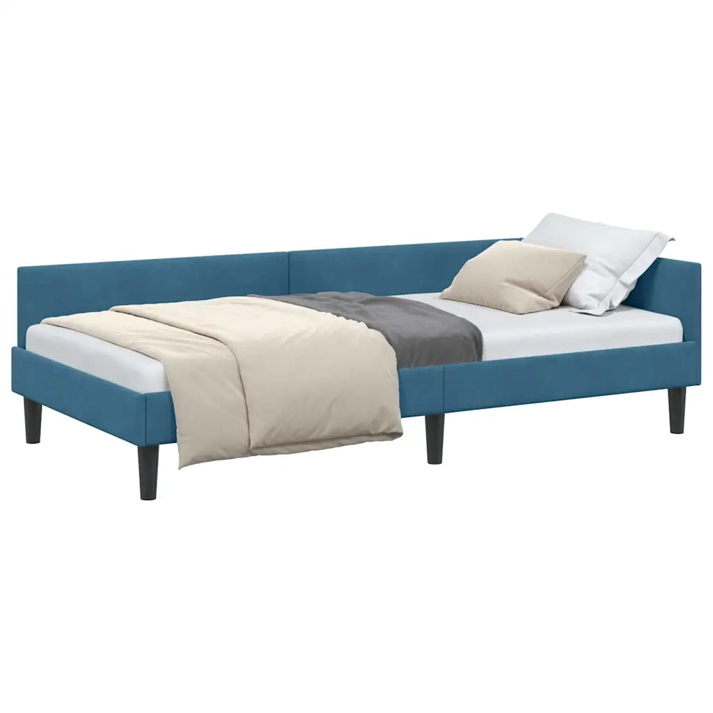 vidaXL Struttura del letto ad angolo con testiera Blu 90 x 190 cm