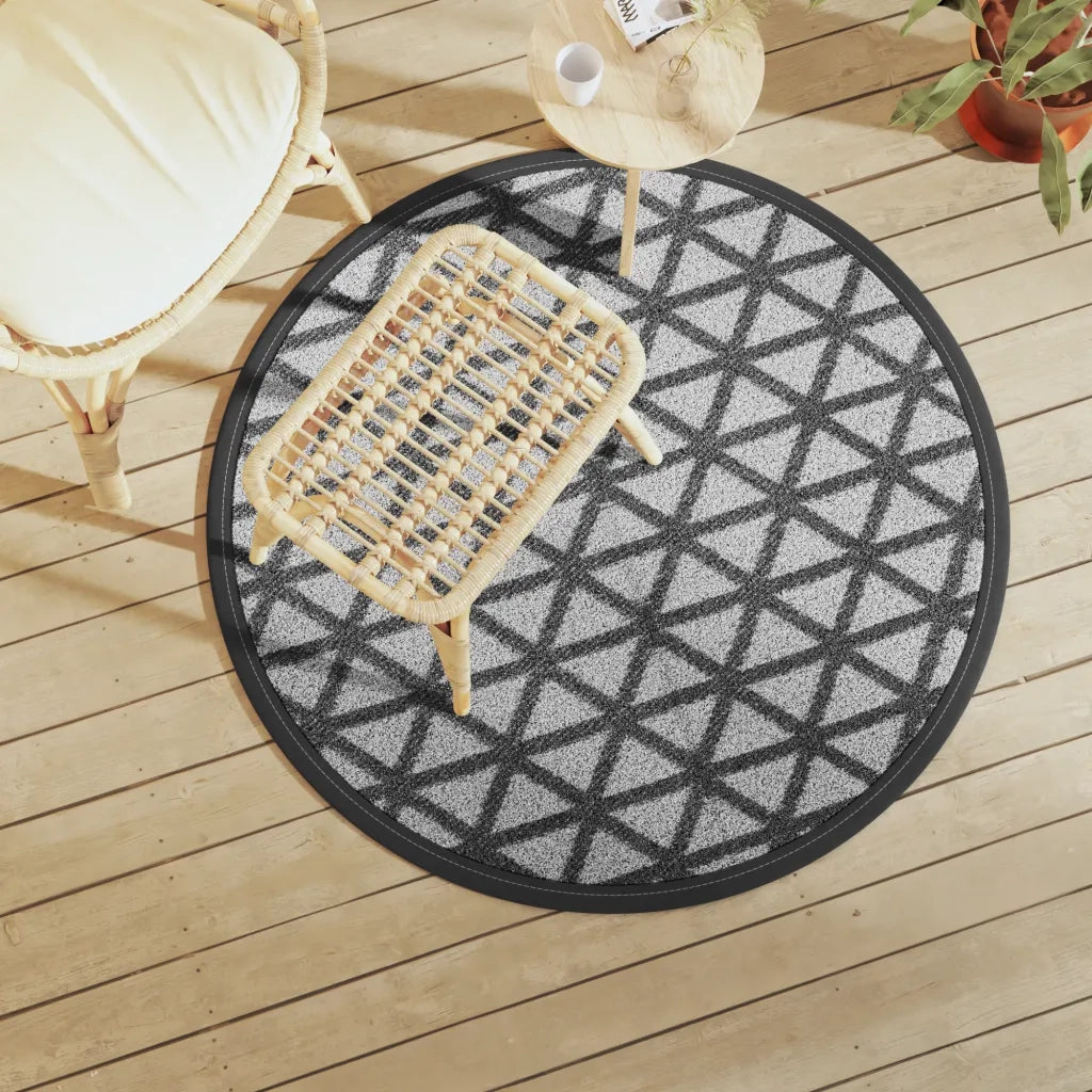 Tappeto da Esterni ARAKIL Nero Ø120 cm in PP 368462