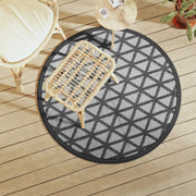Tappeto da Esterni ARAKIL Nero Ø120 cm in PP 368462