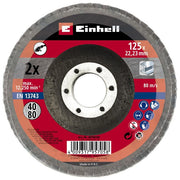 Einhell disco lamellare in zirconio 125 mm, grana 40, supporto in plastica, per smerigliatrice angolare, levigatura metalli