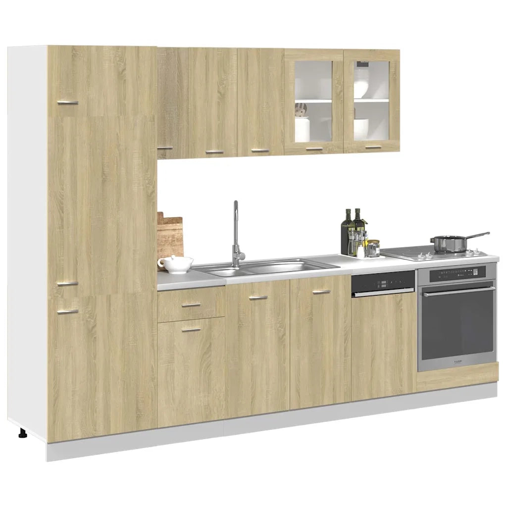 Set Mobili da Cucina 8pz “Lyon” Rovere Sonoma in Truciolato