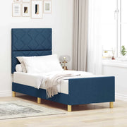 Struttura del letto con testiera Blu 80 x 200 cm Tessuto 3344766