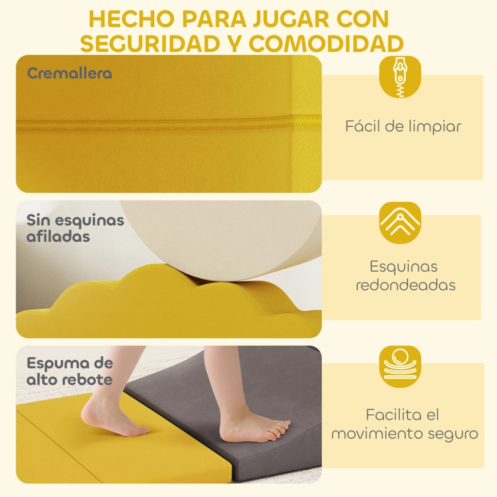 Blocchi di psicomotricit¨¤ per bambini ¨C zephmum ¨C 7 pezzi giallo