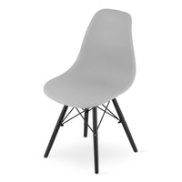 Sedia Valora OSAKA con gambe grigie e nere, design ergonomico x4