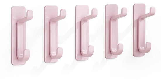 Hanger in plastica - 5 pezzi - 8,5*3*3,5 cm - Hanger perimetrale - Per l'organizzazione di abiti, calze, ecc. - Solida e duratura - Senza bisogno di forare - Hanger per abiti e articoli di uso quotidiano - Hanger per articoli da bagno e sanitari