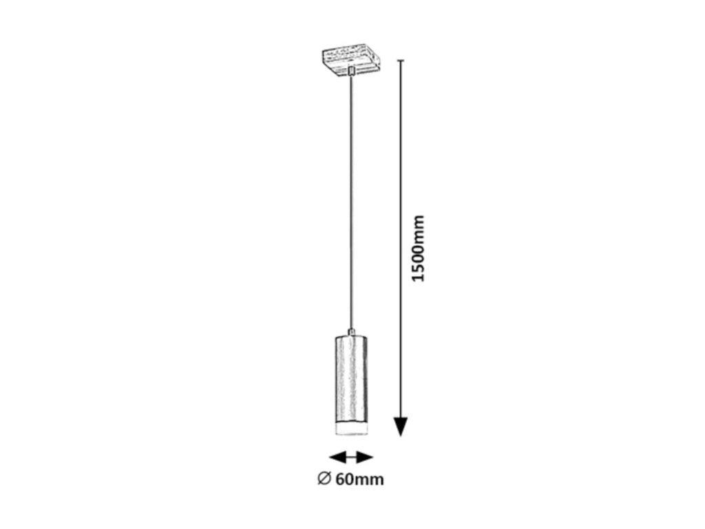 Lampada a sospensione tubo GU10 1 luce rovere/nero Toras