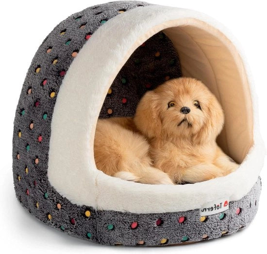 Letto per gatti e cuccioli - Casa per gatti morbida e calda - Comodo e antiscivolo - 39 x 37 x 35 cm - Grigio