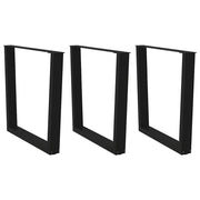 Gambe per tavolo da pranzo a forma di V 3 pz nere 80x(72-73,3) cm in acciaio