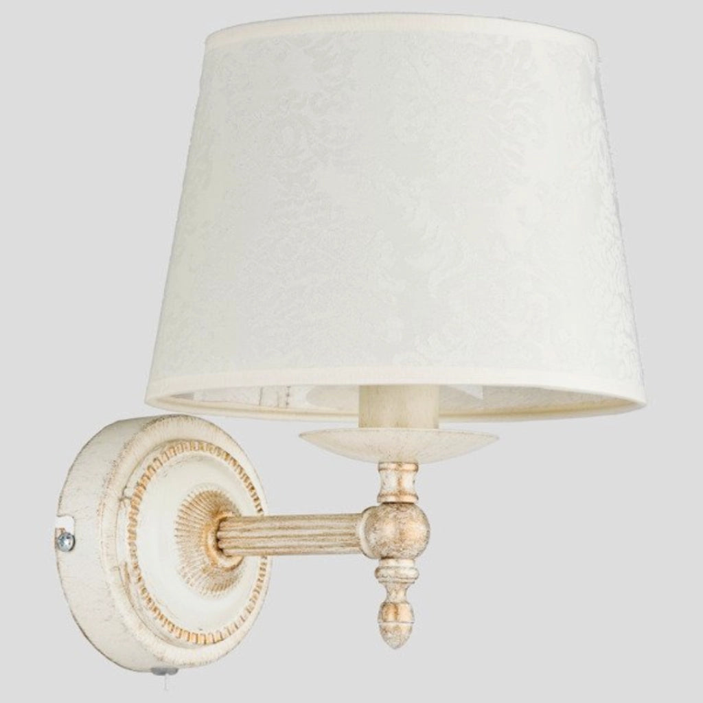 Applique retro bianca Roksana con paralume 1xE14 10W
