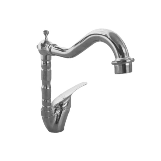 Rubinetto miscelatore per cucina con canna alta decorata vintage, completo