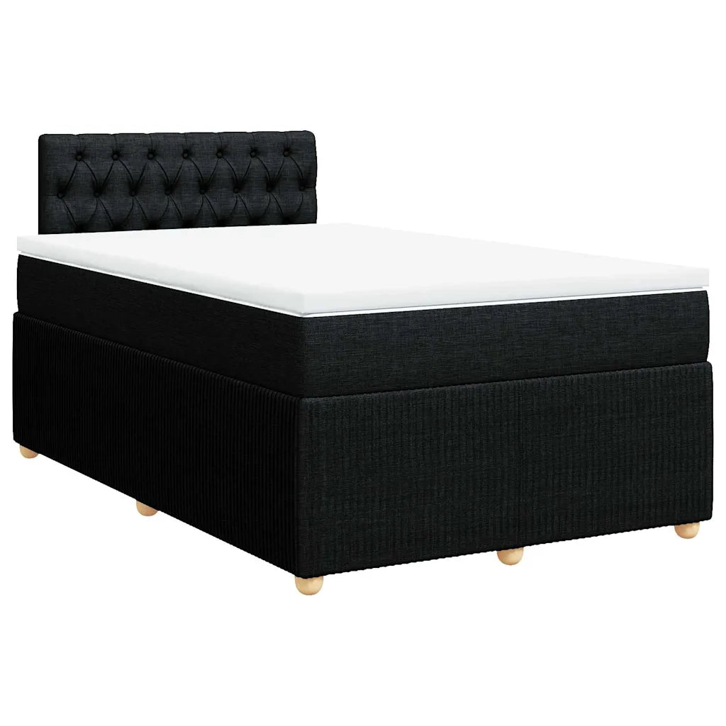 Giroletto a Molle con Materasso Nero 120x200 cm in Tessuto