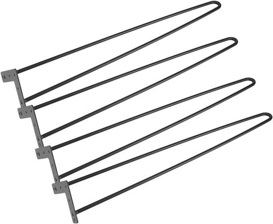 Set di 4 sostegni da tavolo in metallo nero, sostitutivi, adatti per mobili, altezza 71 cm.