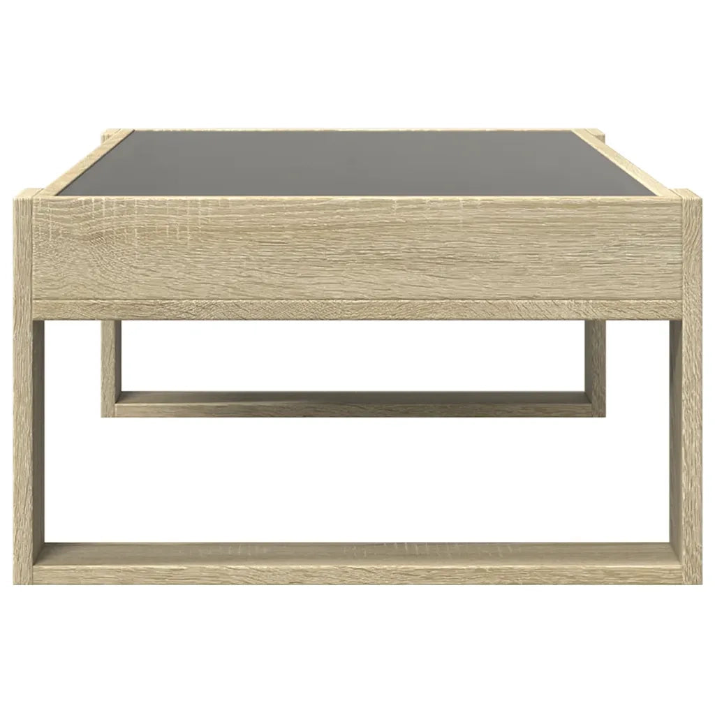 Tavolino da Salotto con LED Infinity Rovere Sonoma 90x53x30 cm 847639