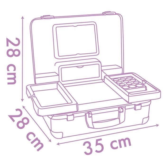Smoby - Gabby e la Casa Magica - Valigia beauty facile da trasportare - 13 accessori inclusi: acconciatura, unghie, trucco -