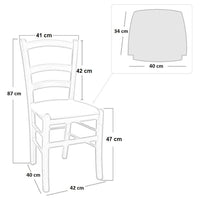 Sedia legno venezia turchese con seduta in similpelle tortora