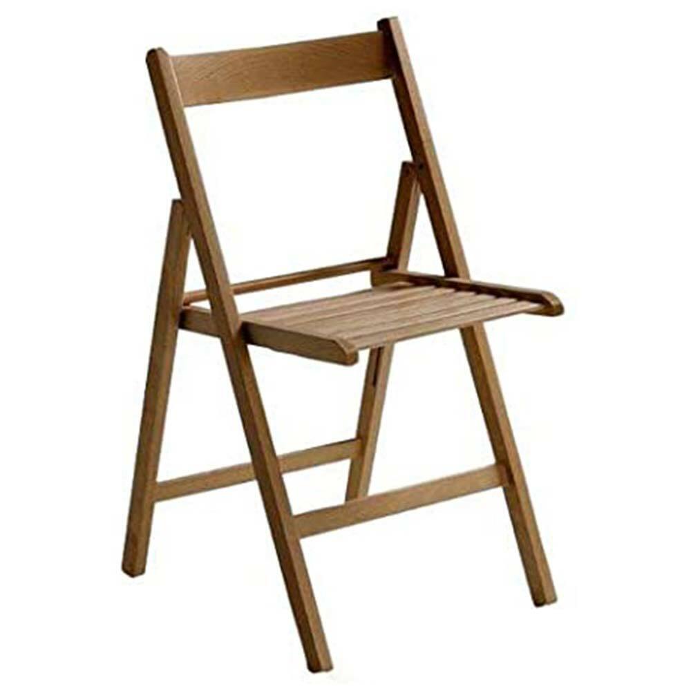 Sedia richiudibile pieghevole  in legno di faggio color noce marrone giardino