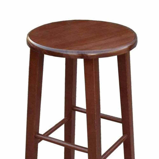 Sgabelli bar di set 2 rotondi h 80 cm noce scuro gambe dritte