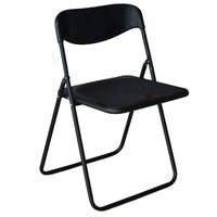 Sedia Poker nera metal far acciaio e plastica richiudibile salvaspazio