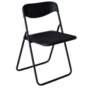 Sedia Poker nera metal far acciaio e plastica richiudibile salvaspazio