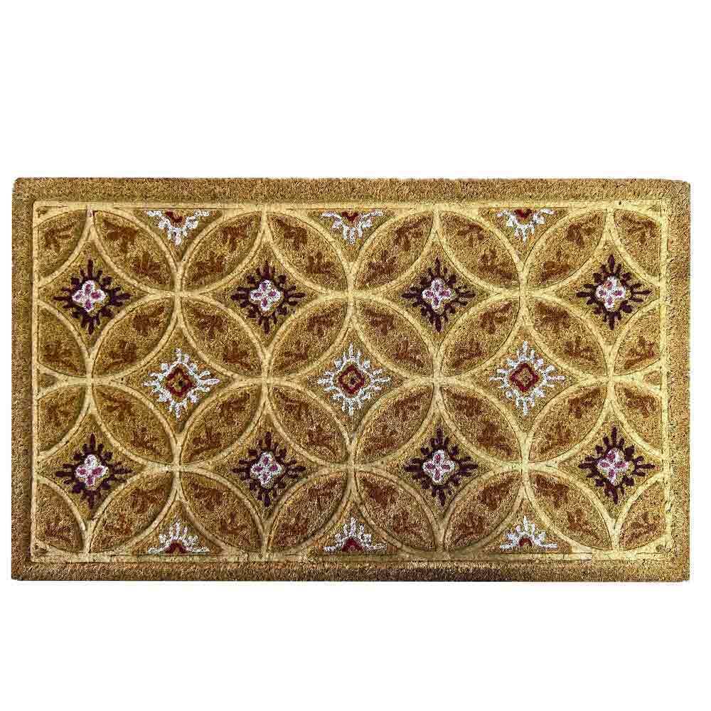 Zerbino classico rettangolare in cocco fantasia cerchi cm 45 x cm 75