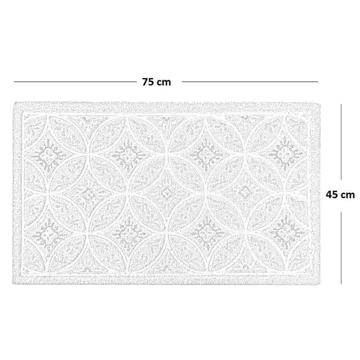 Zerbino classico rettangolare in cocco fantasia cerchi cm 45 x cm 75