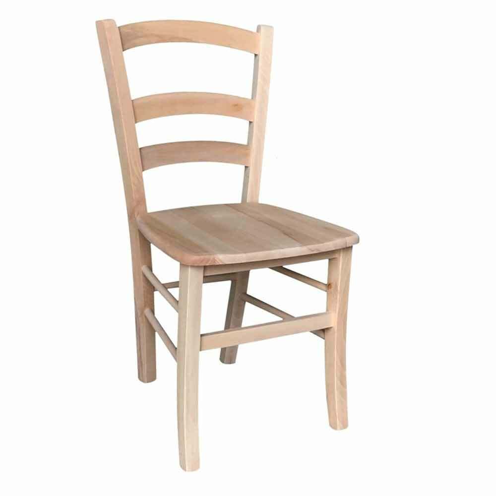 Sedia modello Venezia con seduta in legno grezza da verniciare