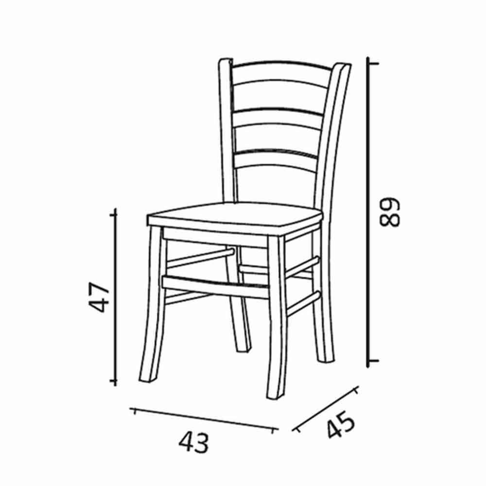 Sedia modello Venezia con seduta in legno grezza da verniciare