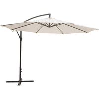 Ombrellone da giardino 3 m a 8 stecche bianco avorio con manovella