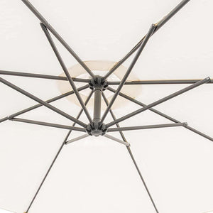 Ombrellone da giardino 3 m a 8 stecche bianco avorio con manovella