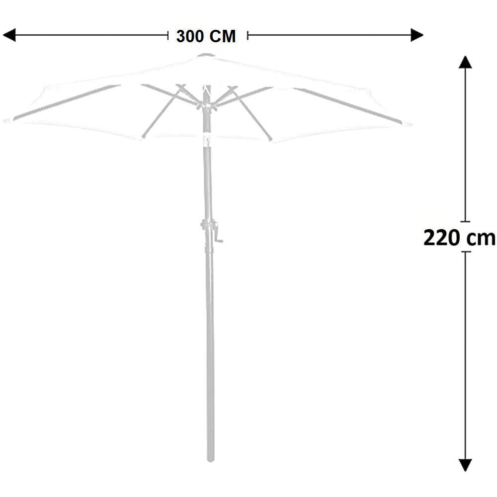Ombrellone da giardino bianco palo centrale diametro m 3 esagonale