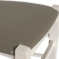 Sedia legno venezia bianco con seduta in similpelle grigio tortora