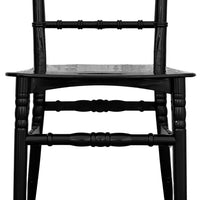 Sedia chiavarina in nero lucido plastica polipropilene modello rinforzato