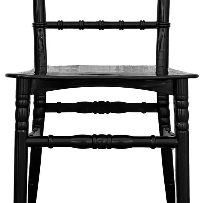 Sedia chiavarina in nero lucido plastica polipropilene modello rinforzato