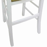 Sediolone in legno laccato bianco con seduta in paglia