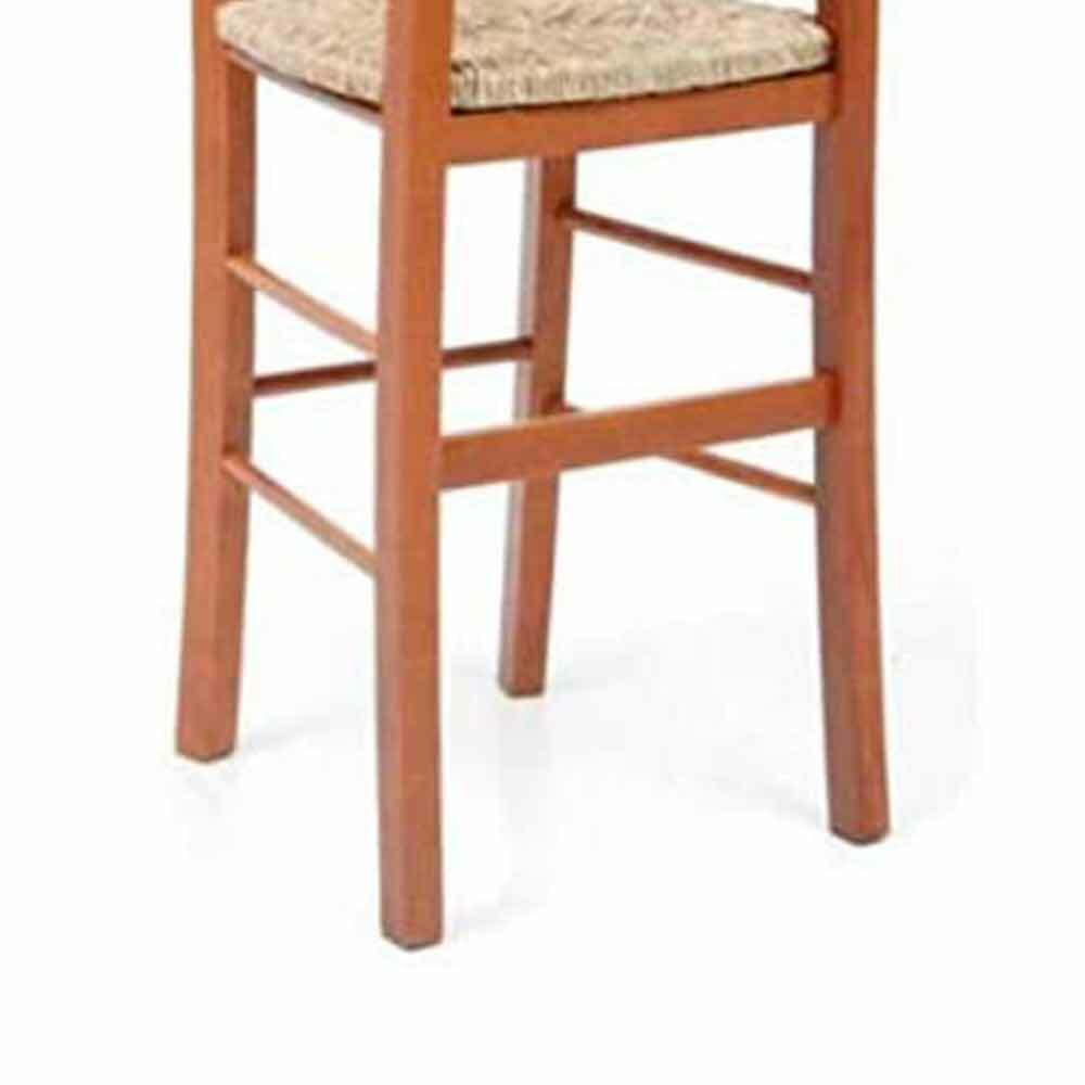 Sediolone in legno ciliegio con seduta in paglia