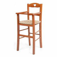 Sediolone in legno ciliegio con seduta in paglia