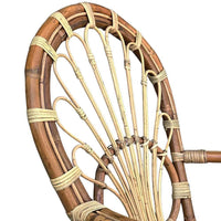 Poltrona sedia Big Sole per adulti in bambù naturale e giunco intrecciato