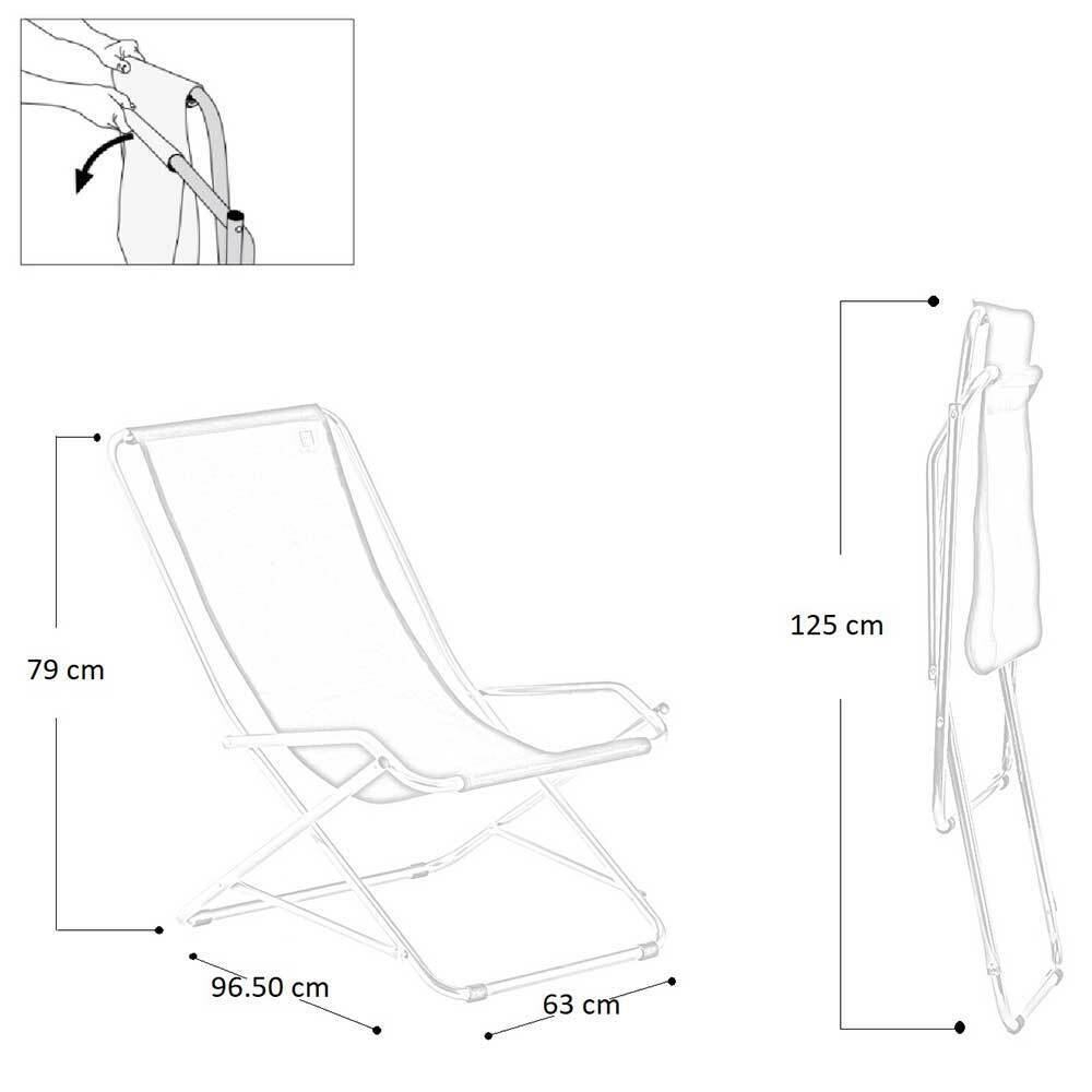 Sedia sdraio dondolina fiam acciaio bianco telo blu 123TX BSBk