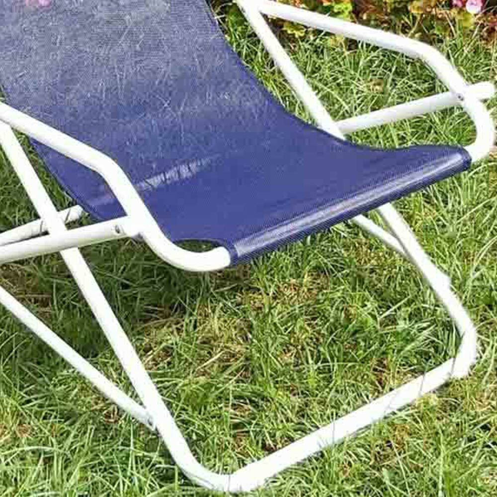 Sedia sdraio dondolina fiam acciaio bianco telo blu 123TX BSBk