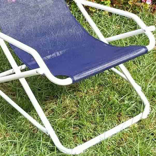Sedia sdraio dondolina fiam acciaio bianco telo blu 123TX BSBk