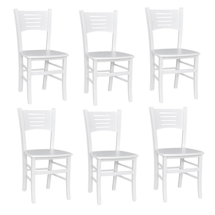 Sedia in legno Amelia bianco laccato con seduta in legno massello x 6