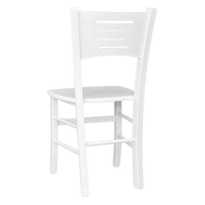 Sedia in legno Amelia bianco laccato con seduta in legno massello x 6