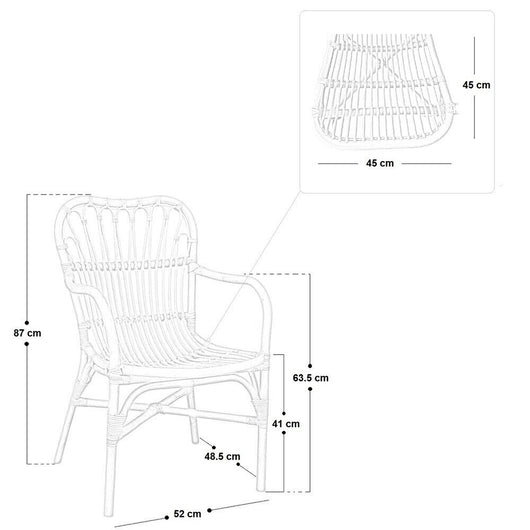 Salotto Mandola in legno di bambu e vimini naturale con 2 poltrone e 1 tavolino