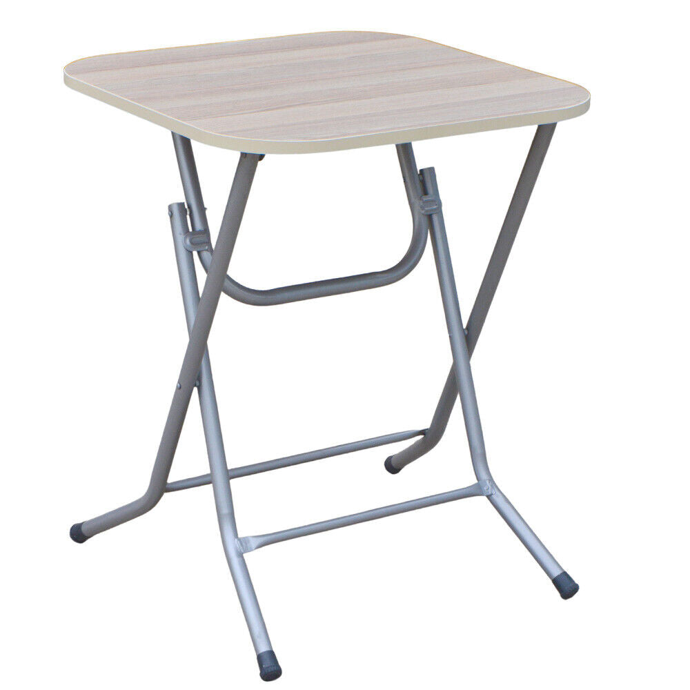 Tavolo richiudibile cm 60 x 60 in ferro con piano effetto legno