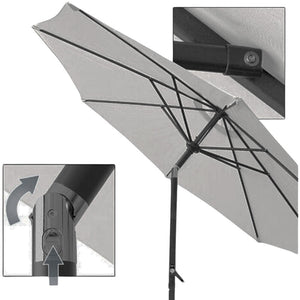 Ombrellone da giardino grigio palo centrale diametro m 2,40 esagonale