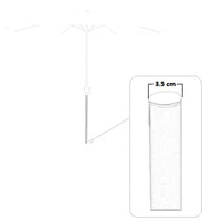 Ombrellone da giardino grigio palo centrale diametro m 2,40 esagonale