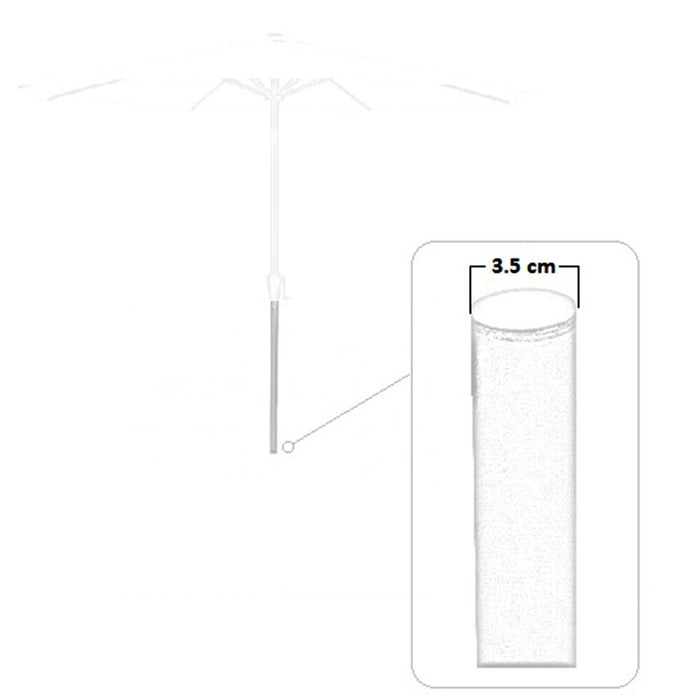 Ombrellone da giardino grigio palo centrale diametro m 2,40 esagonale