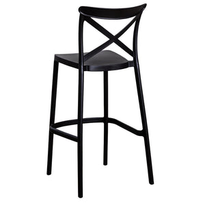 Sgabelli da bar coppia in plastica polipropilene nero sprint h 75 cm