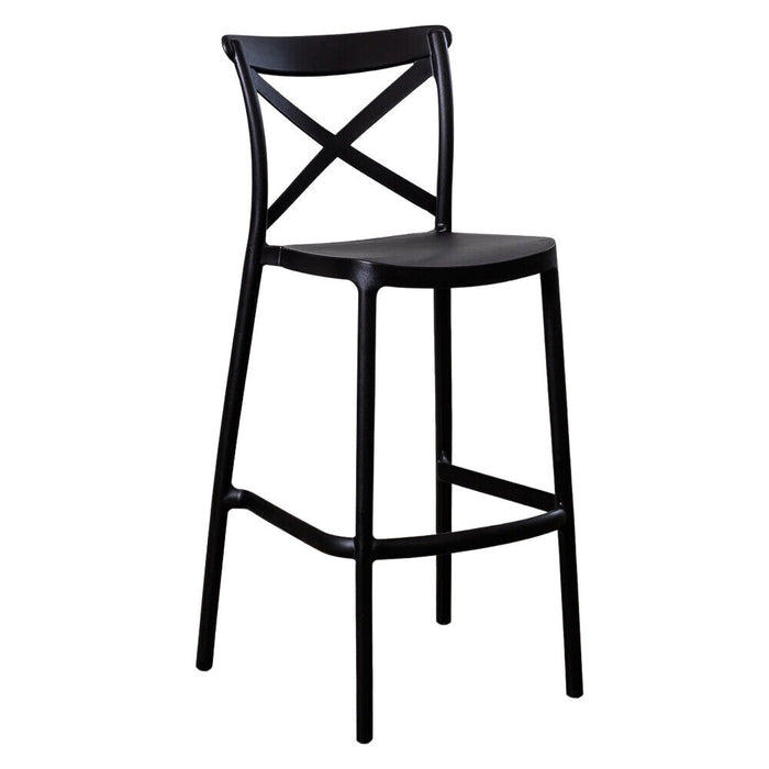 Sgabelli da bar coppia in plastica polipropilene nero sprint h 75 cm