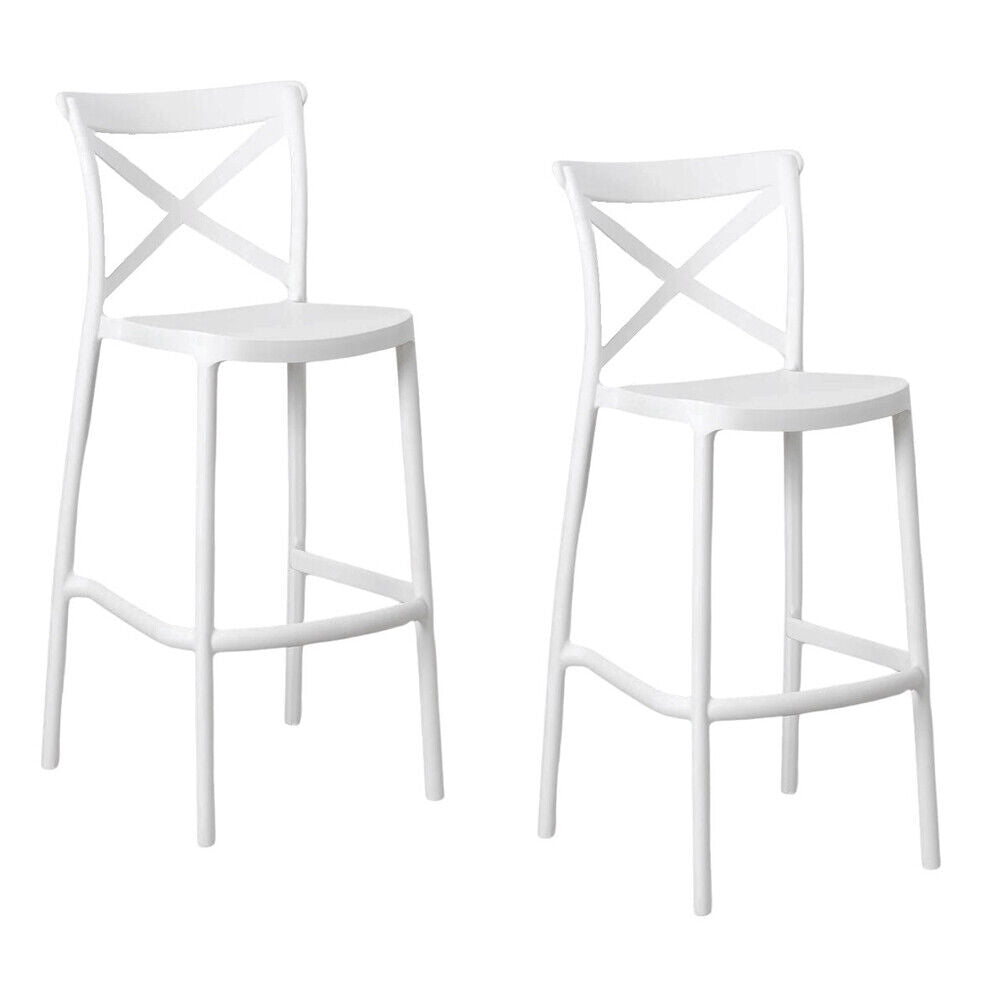 Sgabelli da bar set da 2 bianco sprint plastica polipropilene h 75 cm